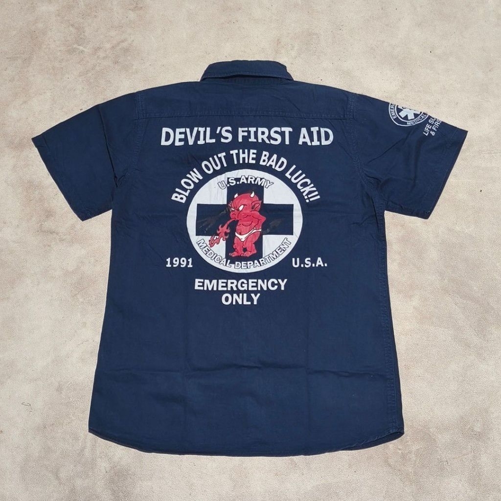 Kemeja workshirt army military Ted company navy
