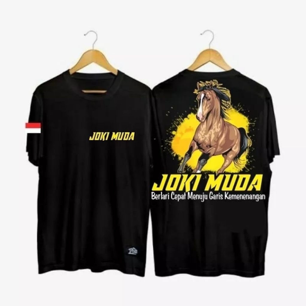 KAOS LENGAN PENDEK JOKI MUDA, WARNA TULISAN KUNING