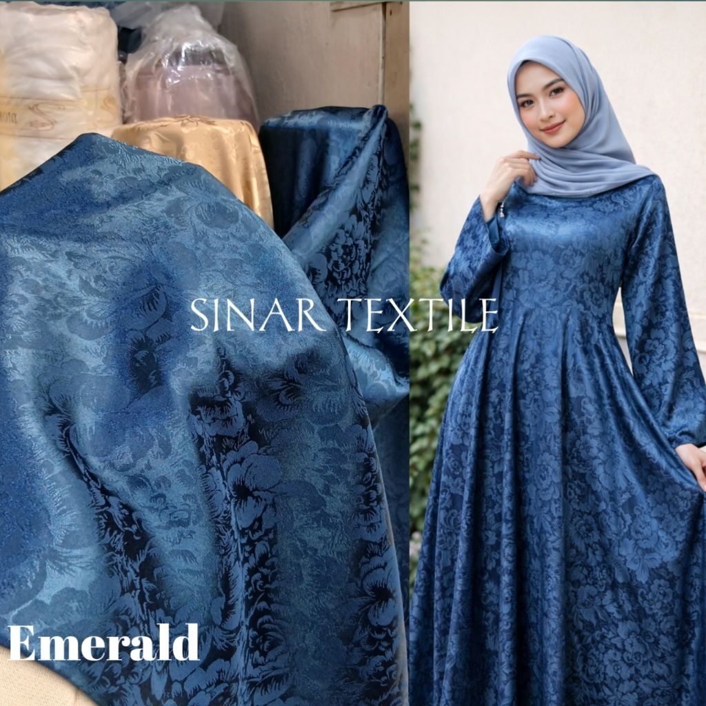 Kain bahan armani jaguard silk halus lembut premium / Kain armani jaguard silk original import