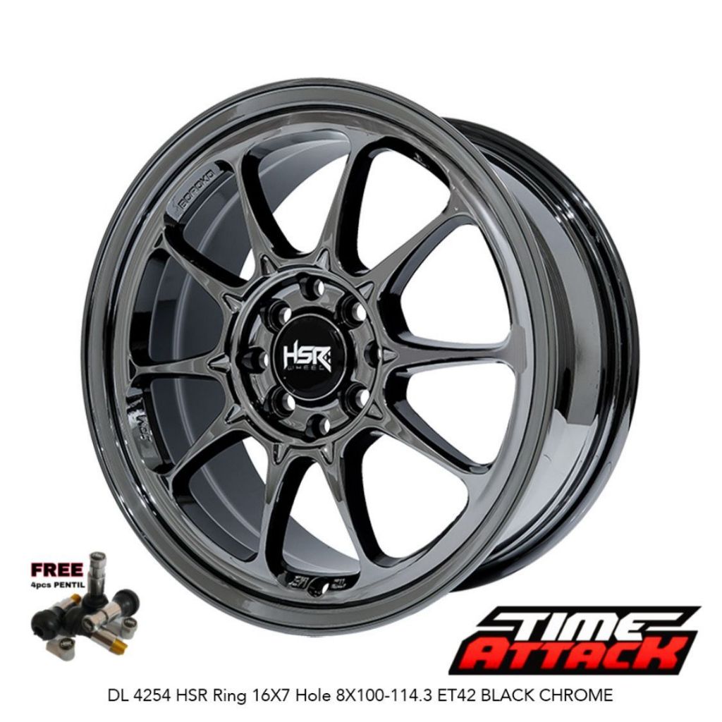 Velg Mobil Yaris City Vf3 Avanza R16 HSR DL Velg HSR Black Chrome Ring 16