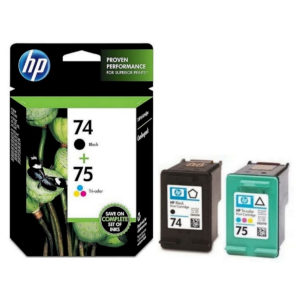 TINTA CARTRIDGE COMBO PACK HP 74 BLACK & 75 COLOR ORIGINAL FOR Printer : HP Deskjet D4360,J5700,J578