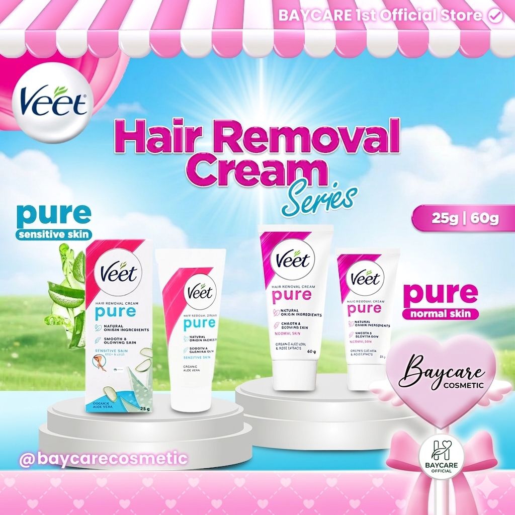 Veet Hair Removal Perontok Bulu Permanen Cream 25gr dan 60gr Kulit Ekstrak Tumbuhan Ketiak Paha