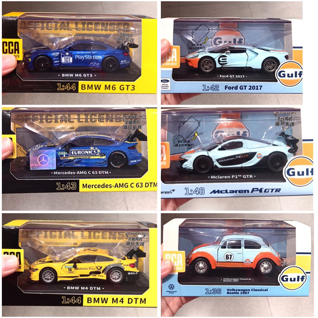 DIECAST CCA BMW M6 GT3 / MERCEDES AMG C63 DTM / BMW M4 DTM / FORD GT 2017 / MCLAREN P1 GTR / VW CLAS