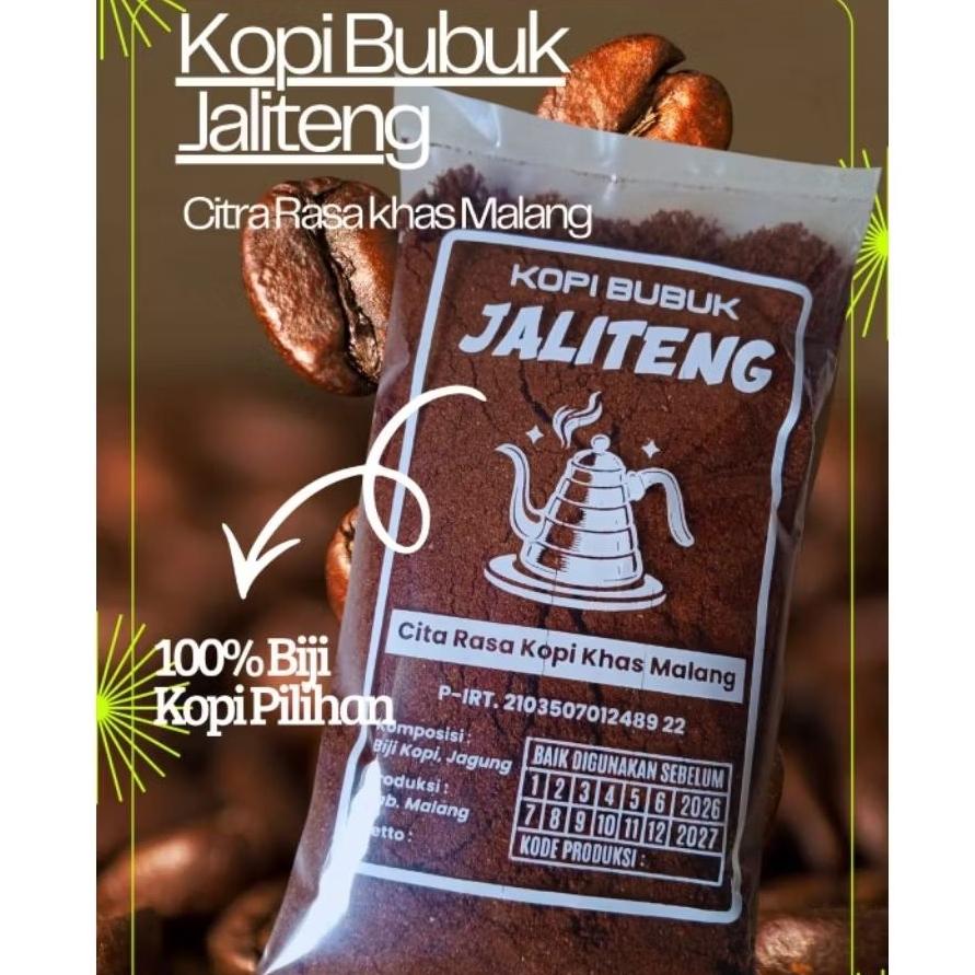 Kopi hitam bubuk Istimewa Jaliteng asli Malang 200g/ kopi bubuk hitam Malang/ kopi sachet bubuk hita