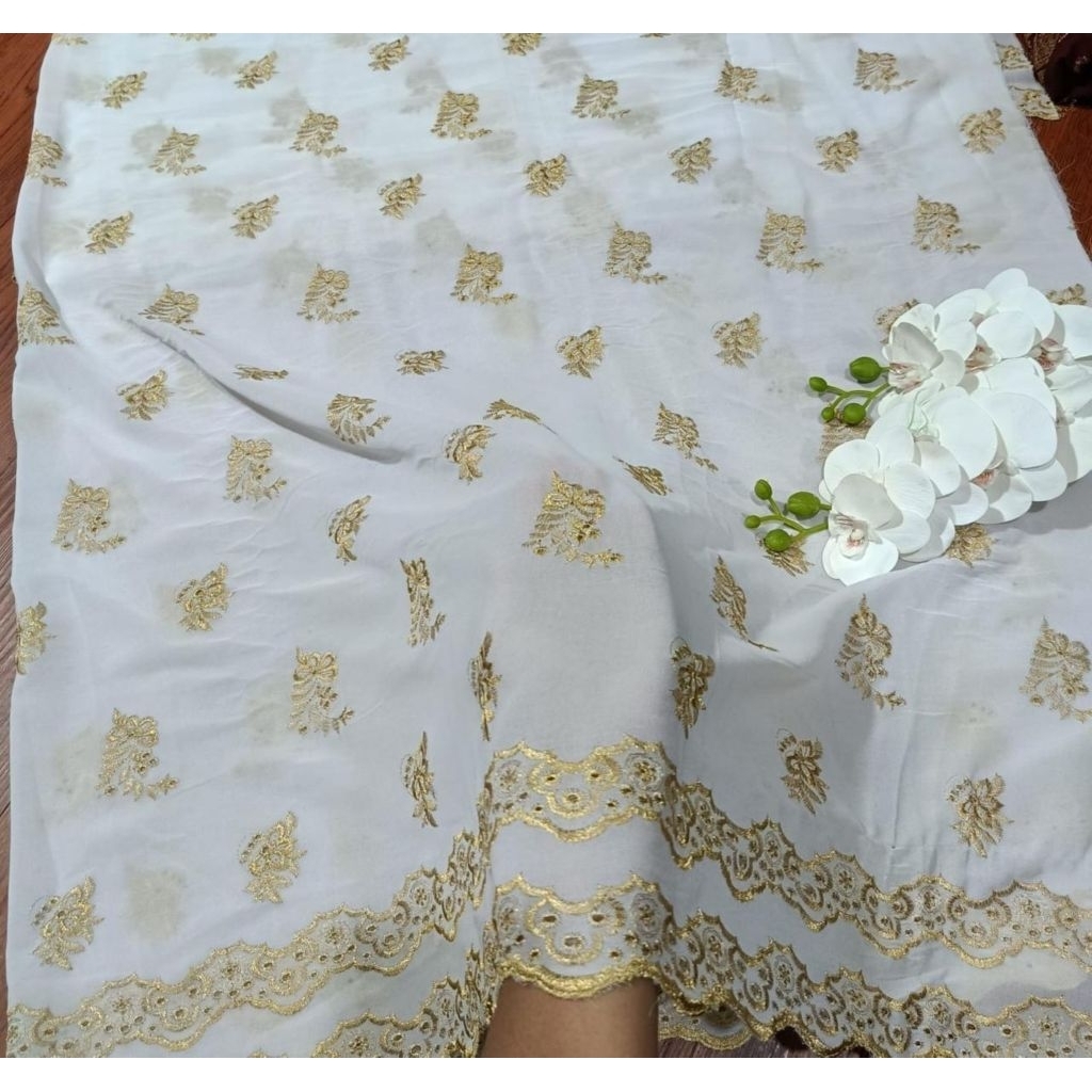 Kain Kebaya embroidery metalik gold atasan tradisional setelan kebaya baju bali wanita