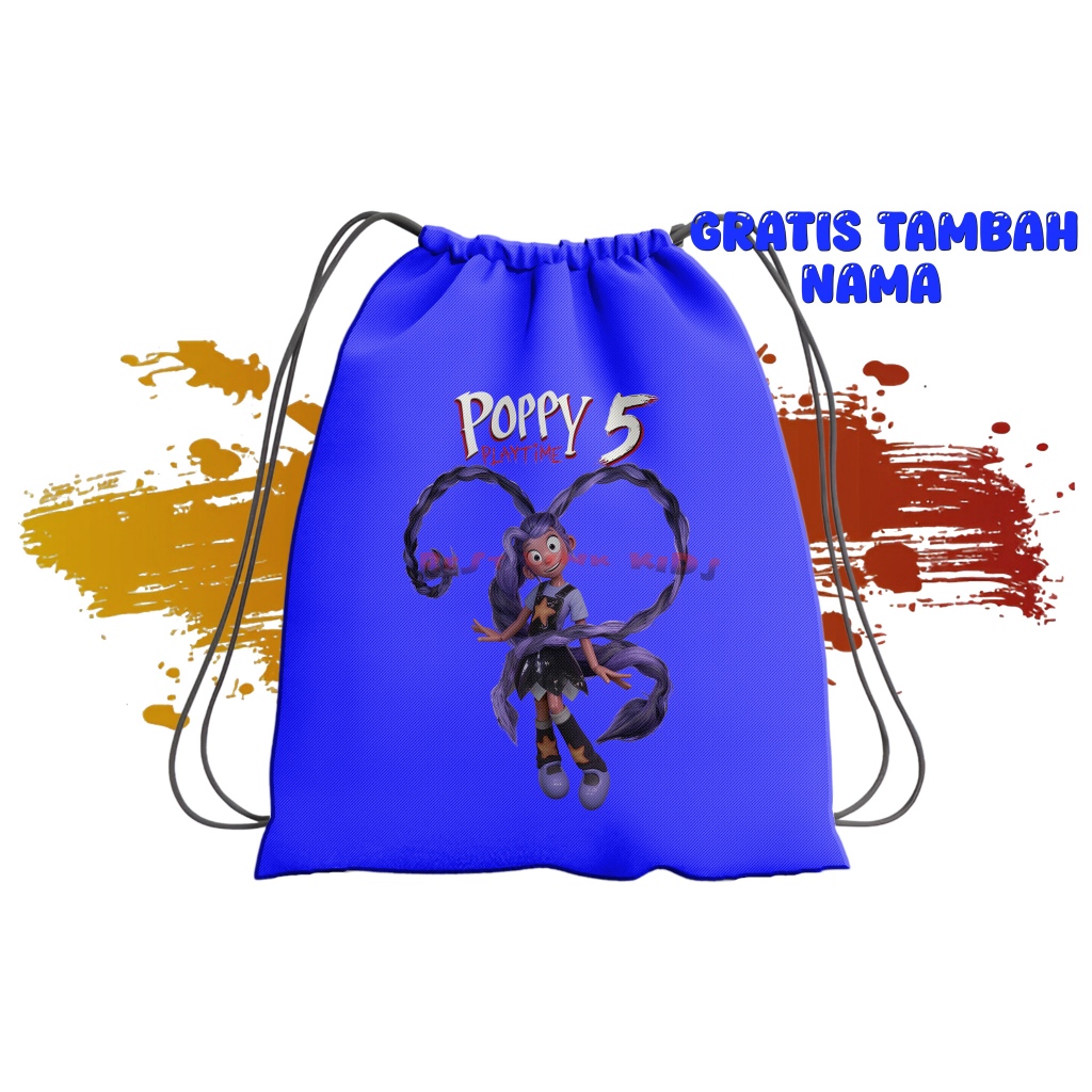 Tas Serut Custom Gambar LILY LOVEBRAIDS POPPY PLAYTIME 5