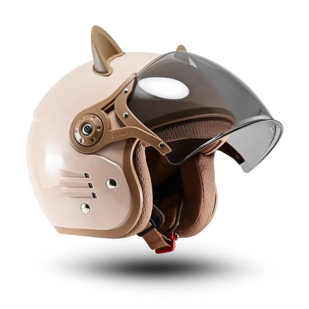 Helm Retro Pilot Full face Helem Rsix Wanita SNI Hijab Friendly Half Face Bogo Terbaru / Helm Wanita
