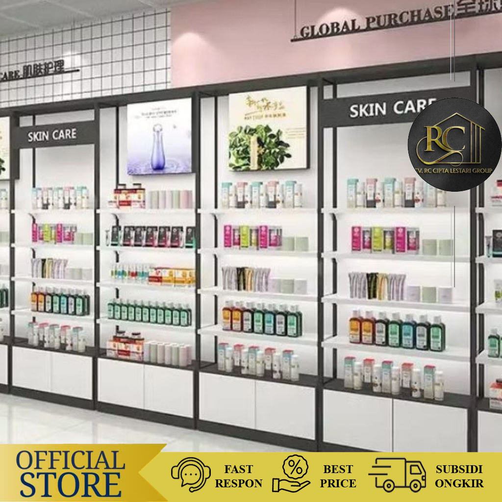 Rak Display Kosmetik 4 Rak Toko KosmetikIRak Display Toko RetailITerima Custome Warna