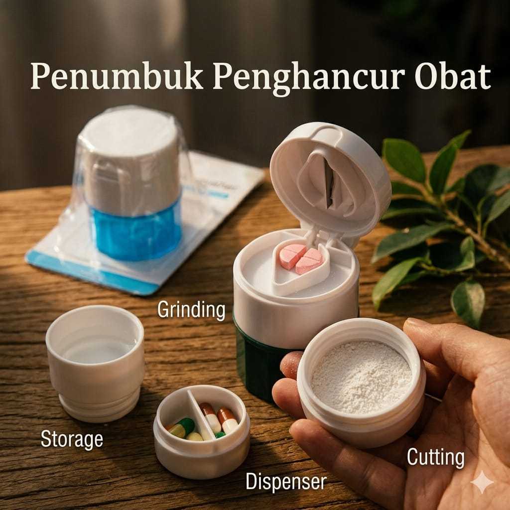 Alat Penghancur Penumbuk Penghalus Obat Tablet Kapsul | Alat Pemotong Obat Tablet