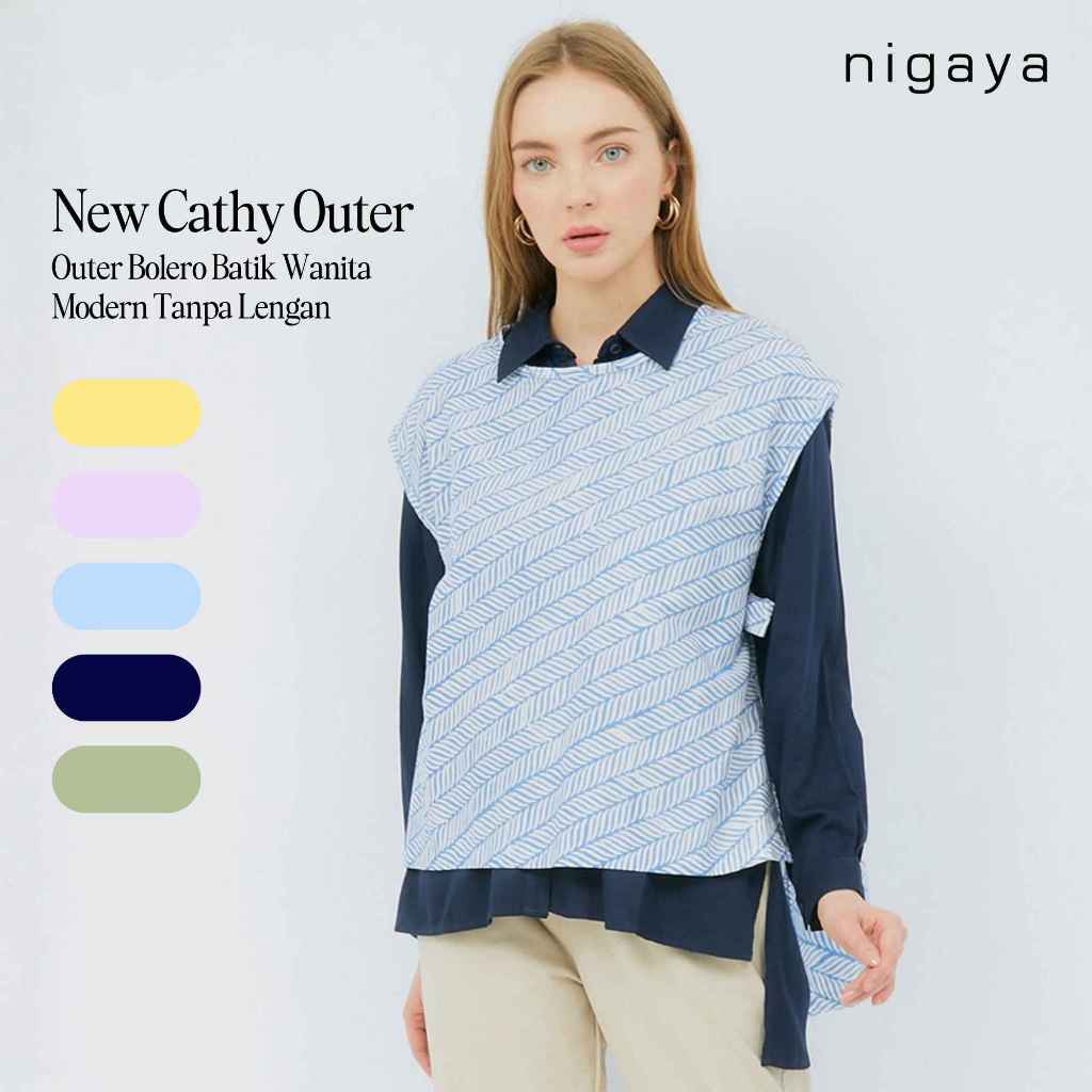 NIGAYA - New Cathy Outer - Outer Bolero Batik Wanita Modern Tanpa Lengan