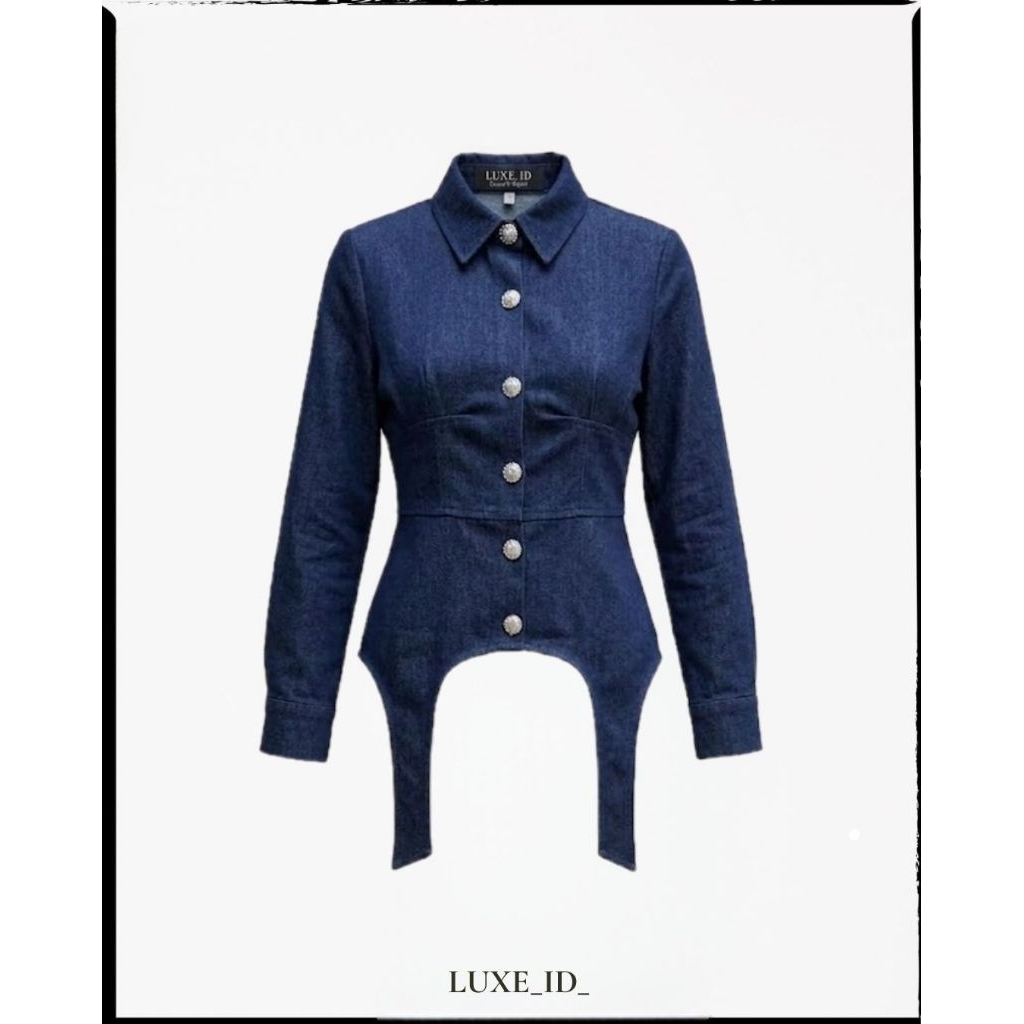 LUXE_ID_ XEMA Denim| Atasan Denim| Denim Pepplum|Oneset Formal| Pakaian Wanita