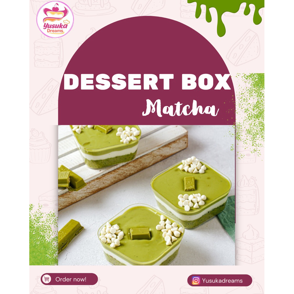 dessert box ukuran 200ml,1box,matcha