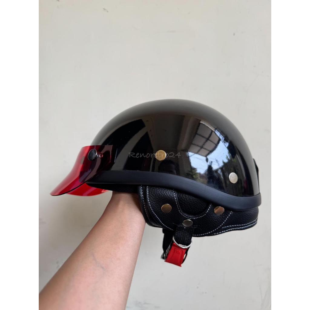 Helm chip sepeda cooper hitam glossy vintage - helm sepeda listrik road bike stylish terbaru renoret