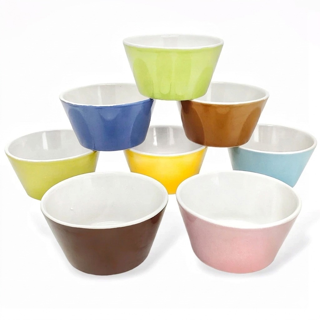 Mangkok Keramik V Two Tone Solid 2 Warna5 Inch