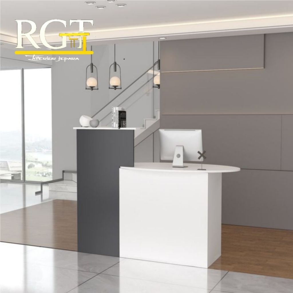 Meja Resepsionis Minimalis Modern 100x45x100 Meja Kasir Kantor Toko EleganMeja Kasir Minimalis Moder