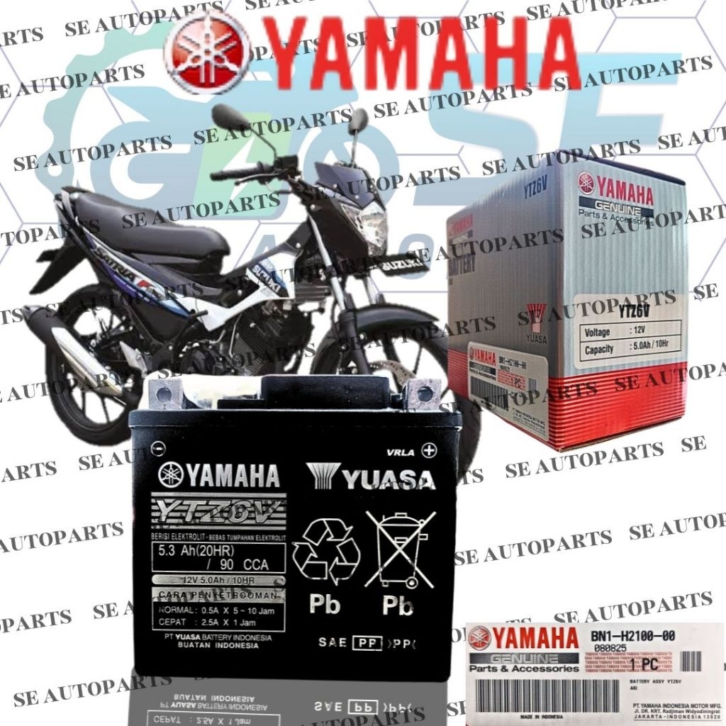 Aki Motor Yamaha Yuasa Original YTZ6V Satria Fu 150, GSX R150, GSX S150