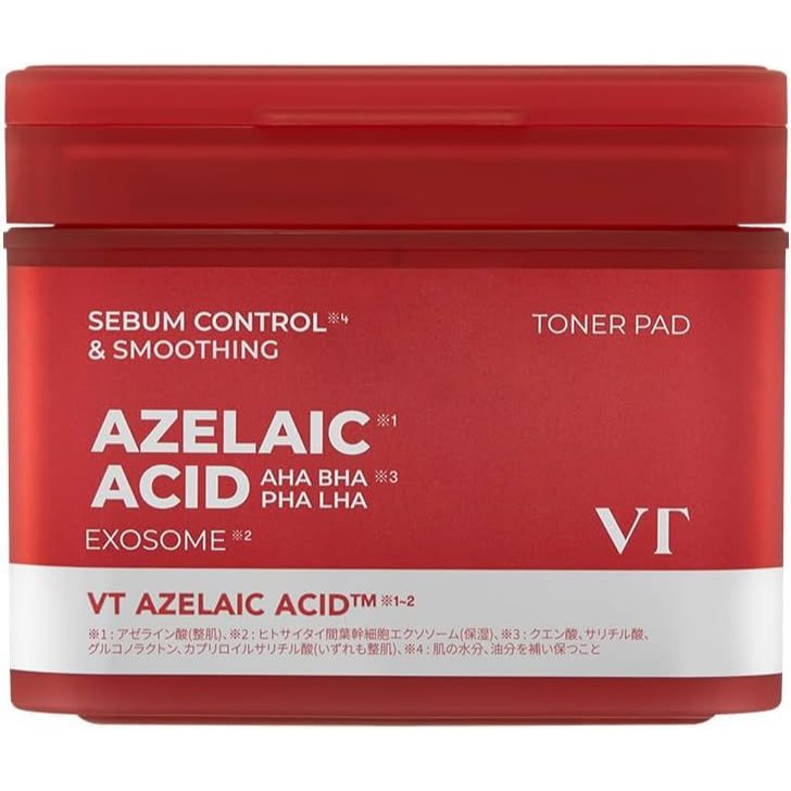 VT COSMETICS CICA Mild | Azelaic Acid | Toner Pad | Calming | Balancing | Oil Control | Corneum Care