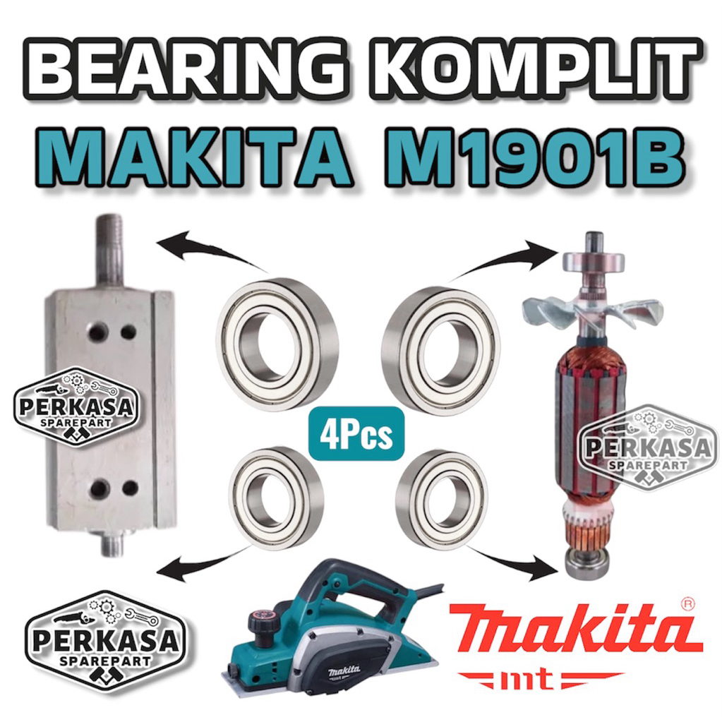 BEARING KOMPLIT 4 PCS PLANER MAKITA M1901B KLAHER LENGKAP 4 BIJI KETAM SERUT MAKITA M1901 M 1901B 19