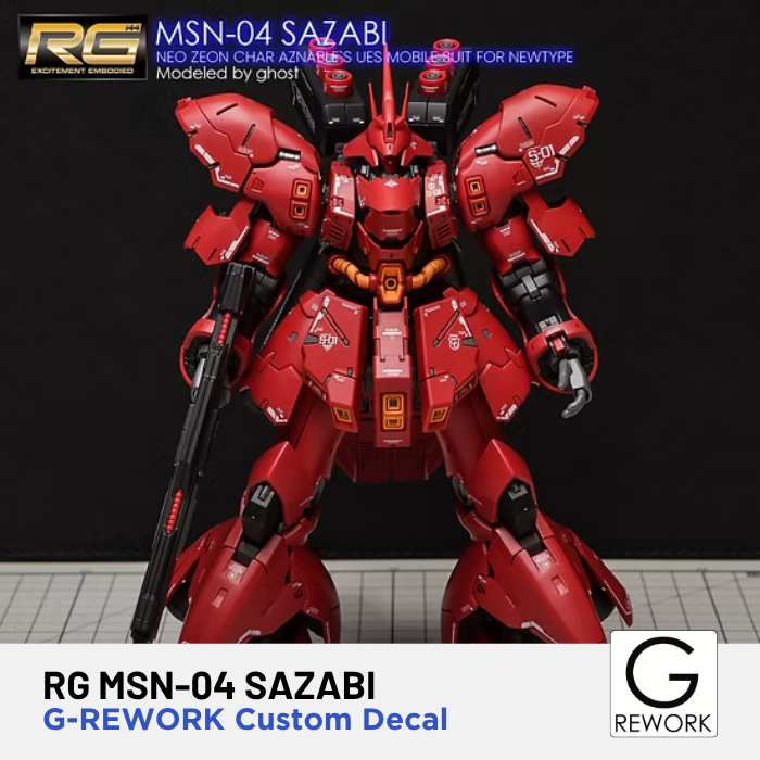 G-Rework RG MSN-04 Sazabi (Decal Ver 2.0) Custom Water Decal