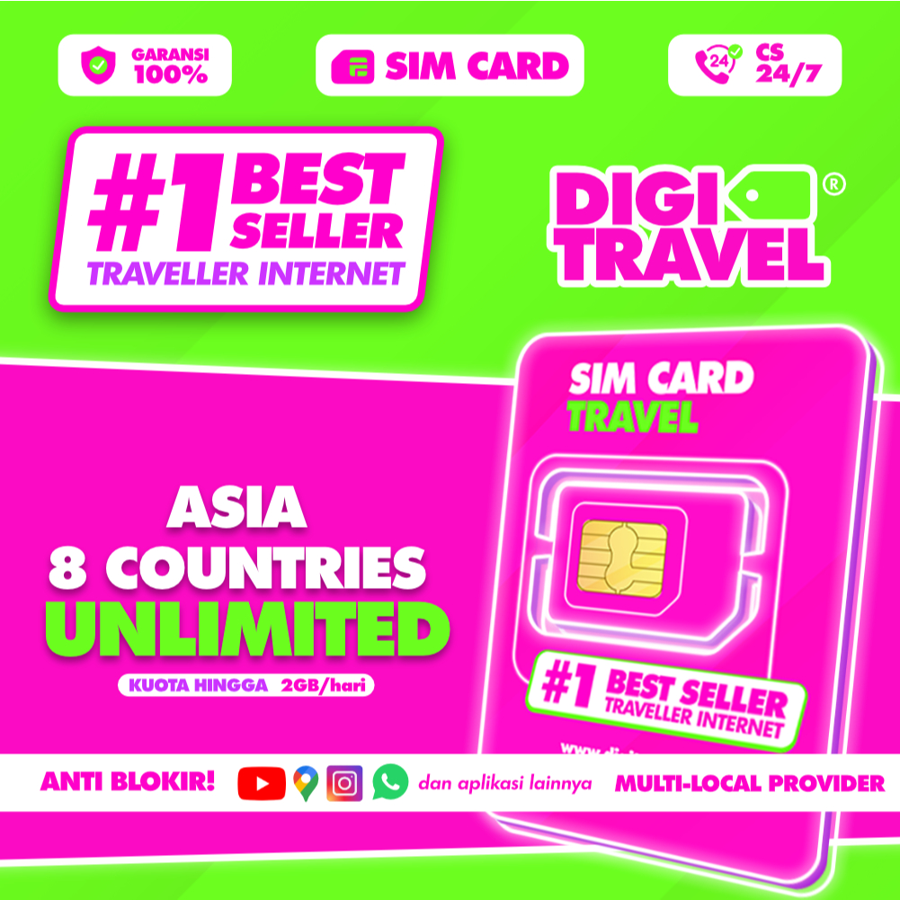 SIM Card Jepang Singapore Malaysia Thailand Vietnam China Taiwan Korea Selatan Internet Unlimited Ro