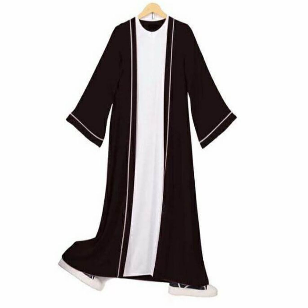 Gamis Abaya Luna Two Tone Crinkle Import - Desain Elegan, Nyaman Dipakai, Bahan Premium