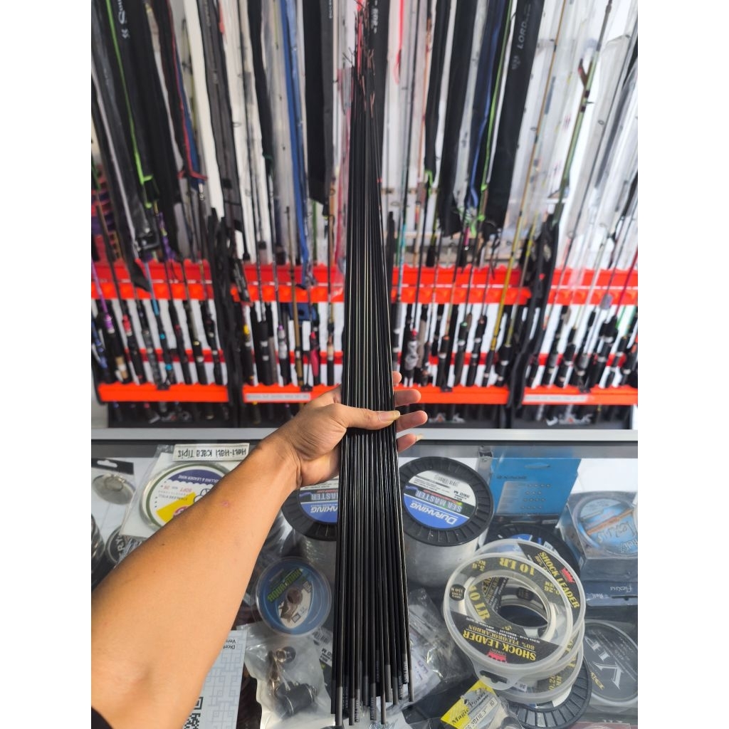 Ujung Tegeg Carbon Solid 70cm 80cm 90cm - Top Tip Joran Tegek Bahan Carbon Solid Kaku