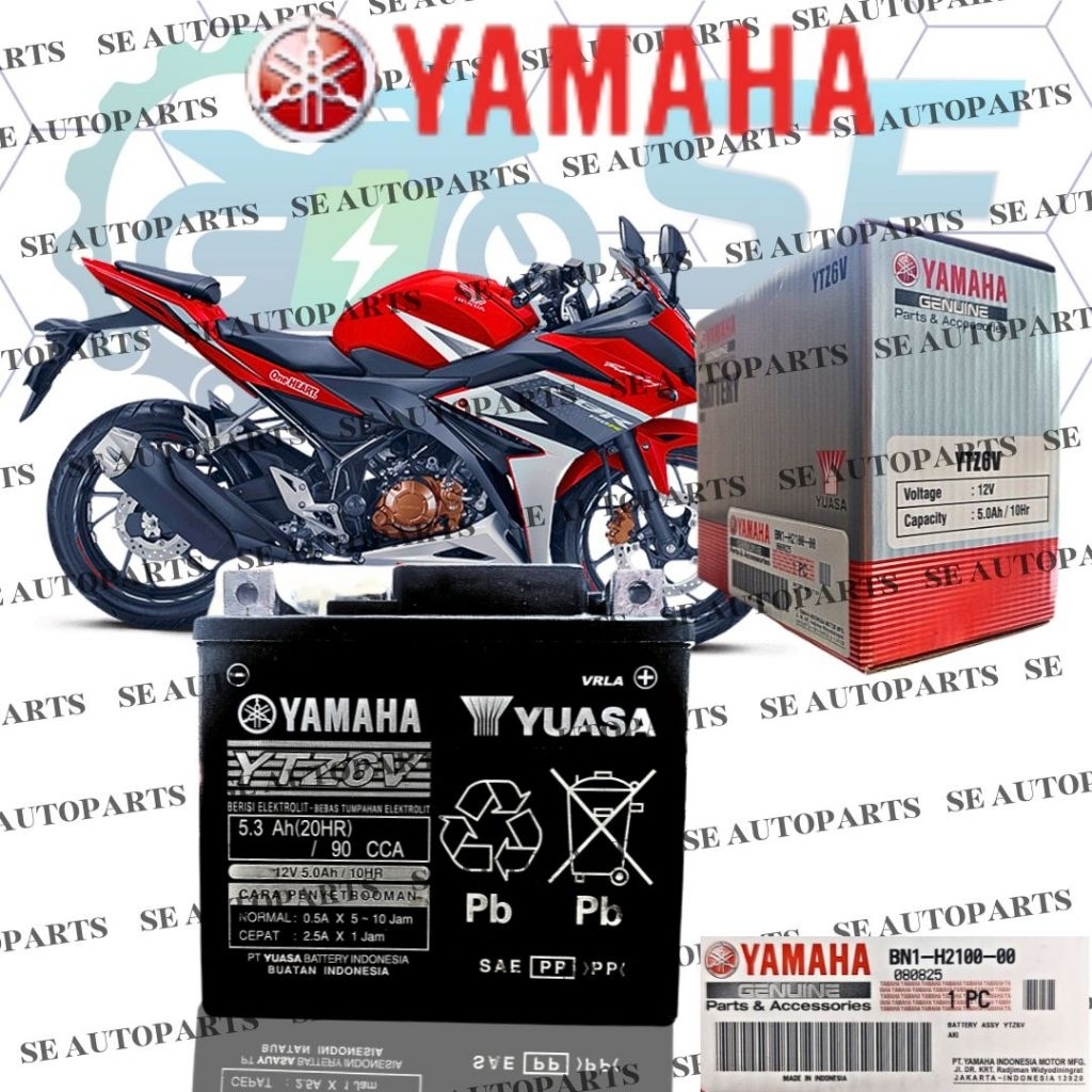 Aki Motor Yamaha Yuasa Original YTZ6V CBR 150, CB 150 R, Sonic 150R