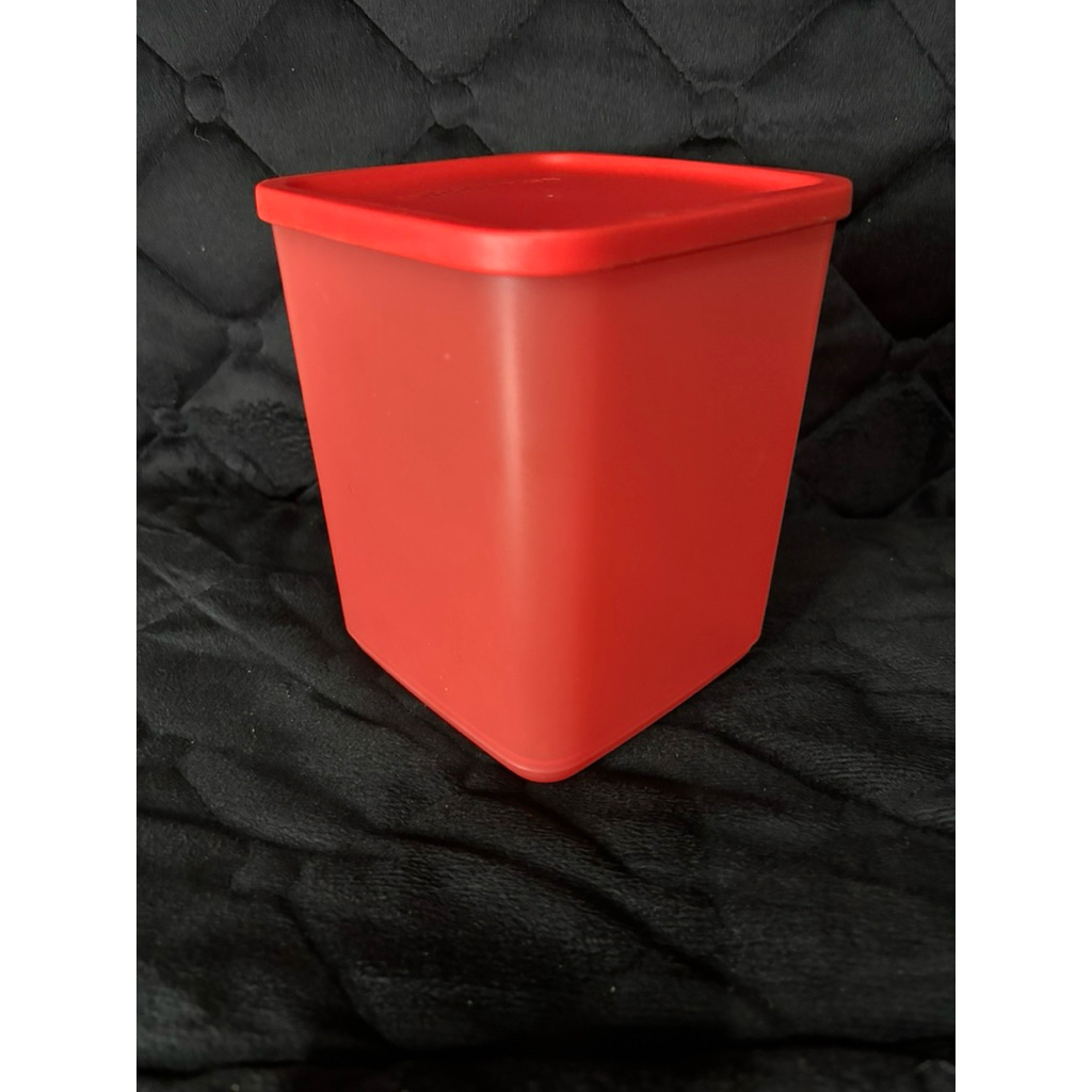 red large summer tupperware