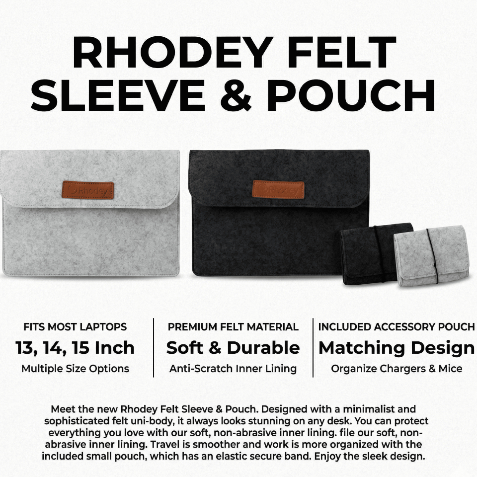 Sleeve Tas Laptop Tipis Anti Gores Rhodey Case Laptop  + Free Pouch
