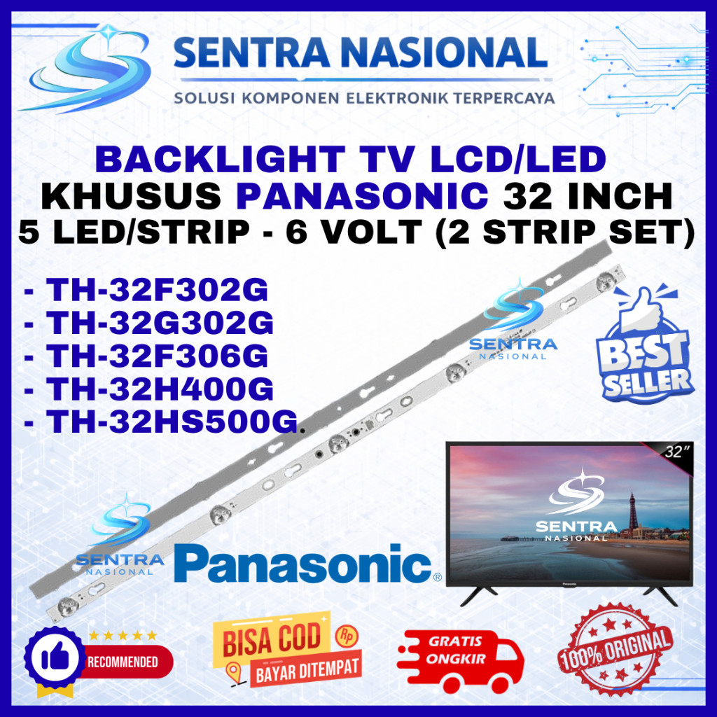BACKLIGHT TV LED PANASONIC 32 INCH TH32F302G TH32G302G TH32F306G TH32H400G TH32HS500G ORIGINAL | BAC