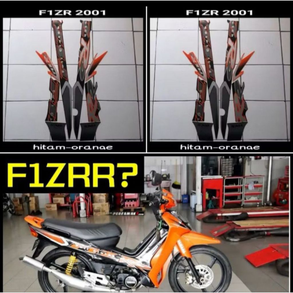 STICKER STRIPING FIZ R Hitam Orange