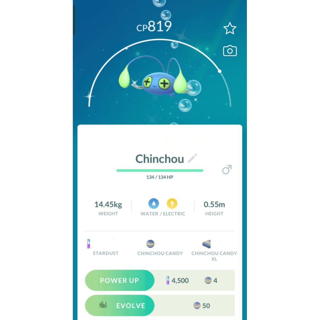 POKEMON GO - CHINCHOU SHINY