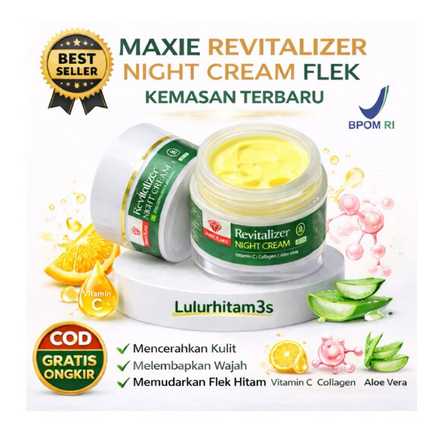 MAXIE CREAM FLEK REVITALIZER UNTUK WAJAH FLEK HITAM