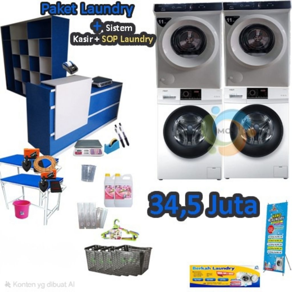 Paket Usaha Laundry Kiloan 2 stack lengkap