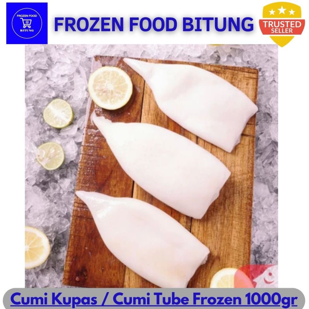Cumi Kupas / Cumi Tube Frozen 1000gr - Frozen Food Bitung