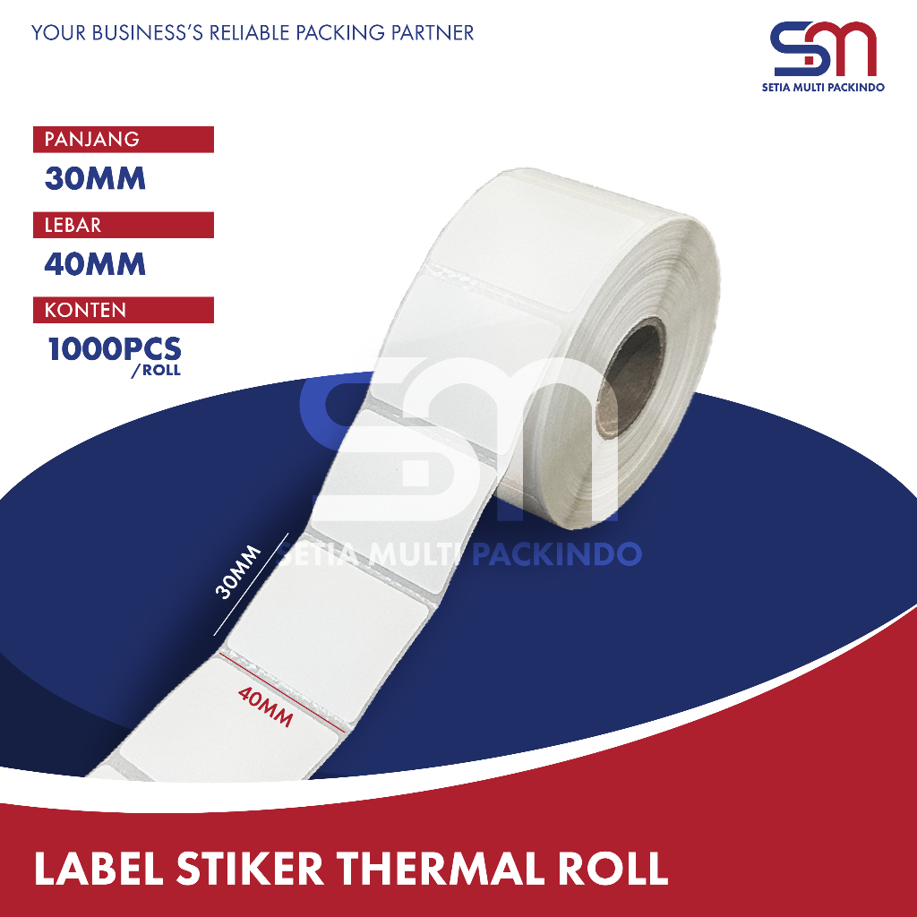 LABEL BARCODE THERMAL 50MM x 30MM x 1000 PCS