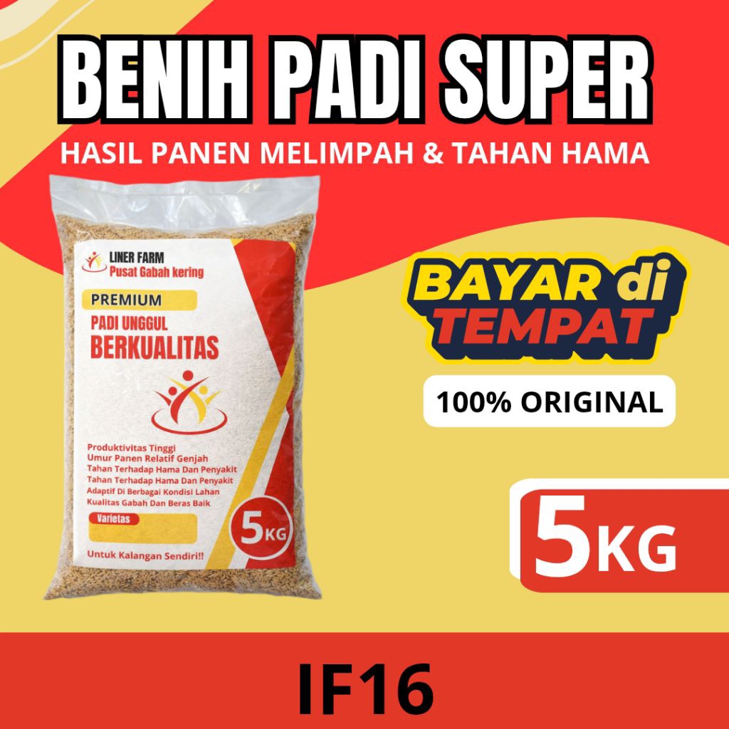benih padi IF 16kemasan 5kg.