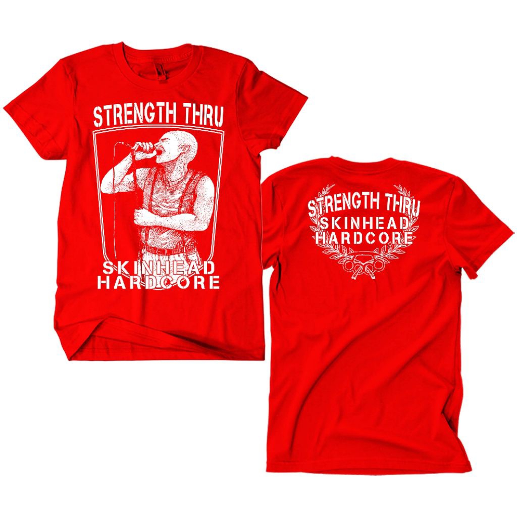 Kaos Band Skinhead Strength Thru - Skinhead Hardcore hitam