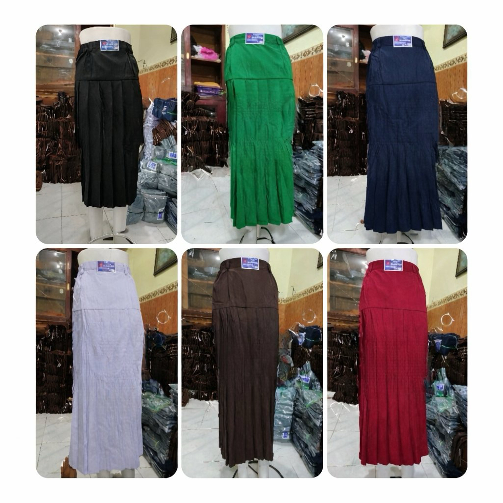 Rok Panjang Plisket / Rempel Model TURUN PINGGANG SD SMP SMA