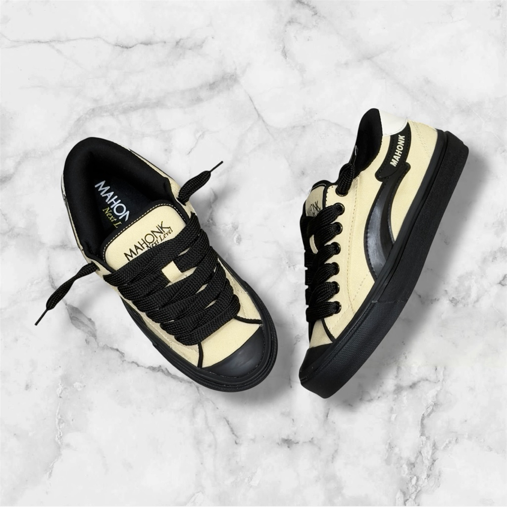 SEPATU MAHONK || SEPATU GEMUK CREAM BLACK ORIGINAL BRAND LOKAL