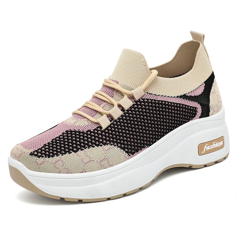 BP618  Free Box Sepatu Jongging Sepatu Sneakers Wanita Motif 8 Comfort Wedges Bahan Kanvas Premium L