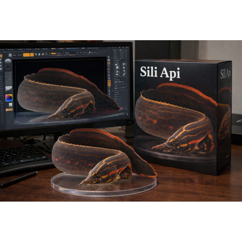 Sili Api/ fire eel (Mastacembelus erythrotaenia)(ACTION FIGURE)