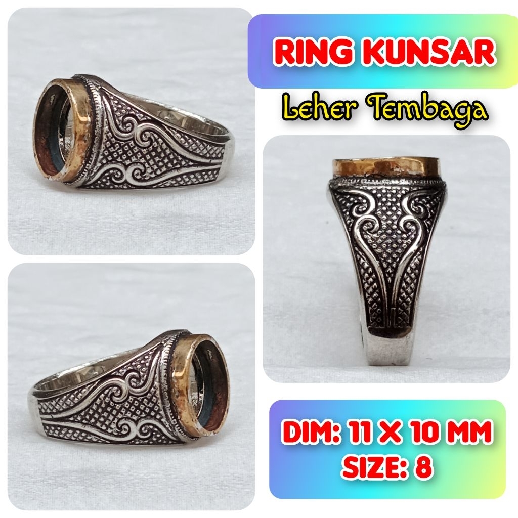 Cincin Emban Batu Akik dan Permata Leher Tembaga.05