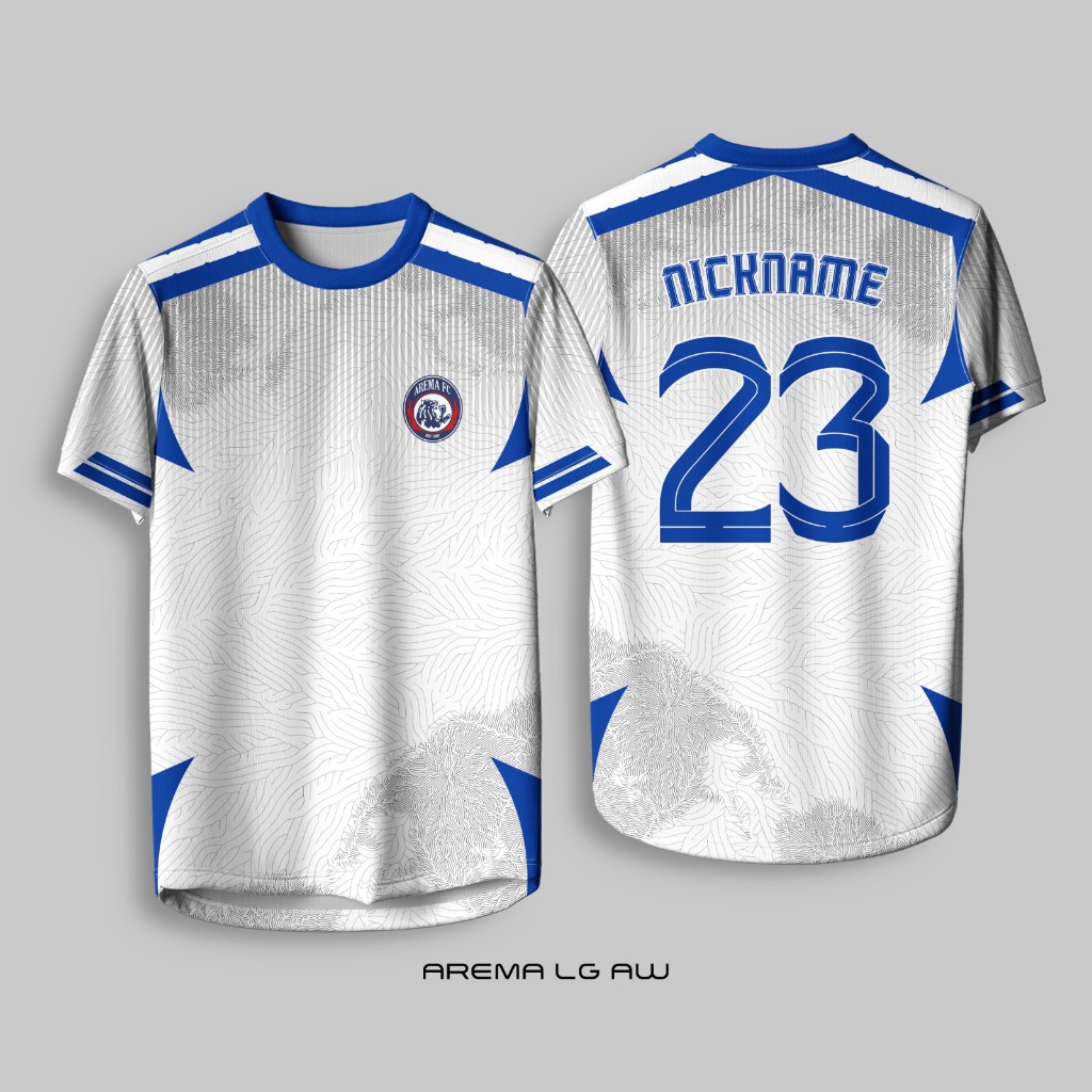 Jersey Harian/Olahraga Dryfit FullPrint Liga Indonesia Free Nama Arema (AREMA LG AW)