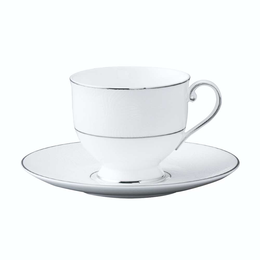NARUMI ORIENTAL PLATINUM PRO 52580-2423_1217 PAIR SET CUP AND SAUCER CANGKIR DAN TATAKAN BONE CHINA
