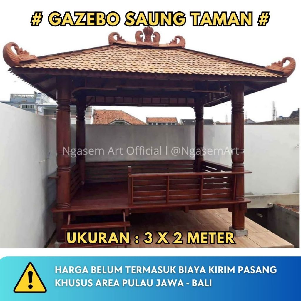 GASEBO SOKO TIANG BRUBUTAN l JUAL GAZEBO KAYU 3X2 METER