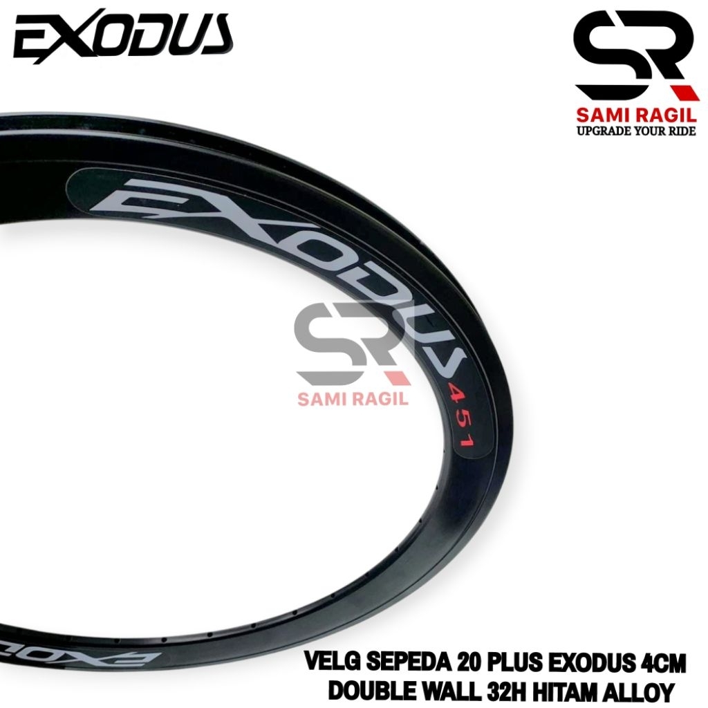VELG SEPEDA 20 PLUS EXODUS 4CM 20+ 20 x 1 3/8 20x1 3/8 DOUBLE WALL 32H LUBANG 32 HOLE RIMS RIM 4 CM 