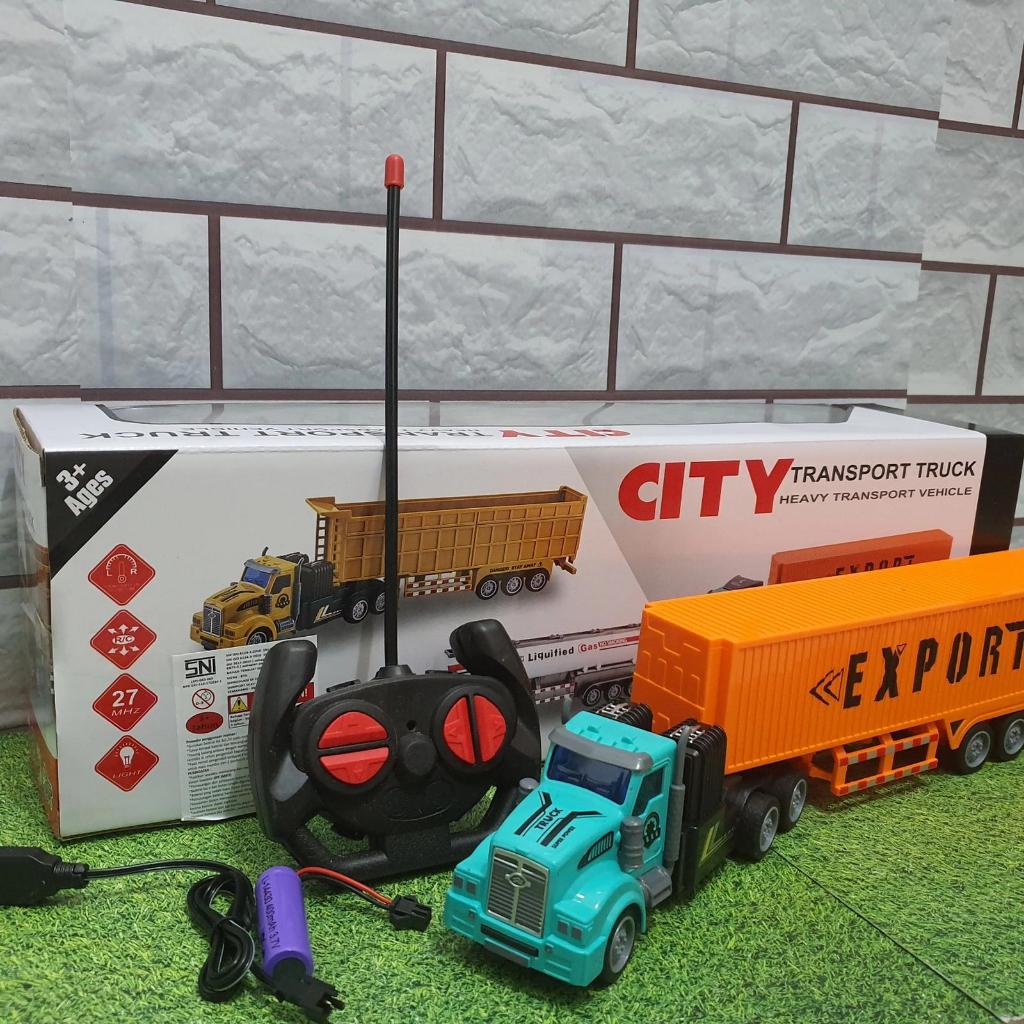 RC Truk Kontainer Mobil Truck Remote Control Miniatur Trailer