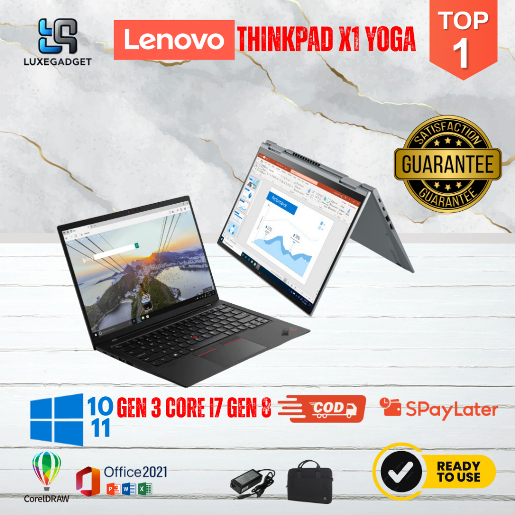 Lenovo X1 Yoga Gen 3 | Core i7 Gen 8 - Laptop Touchscreen Tipis | Garansi + Free Mouse & Tas
