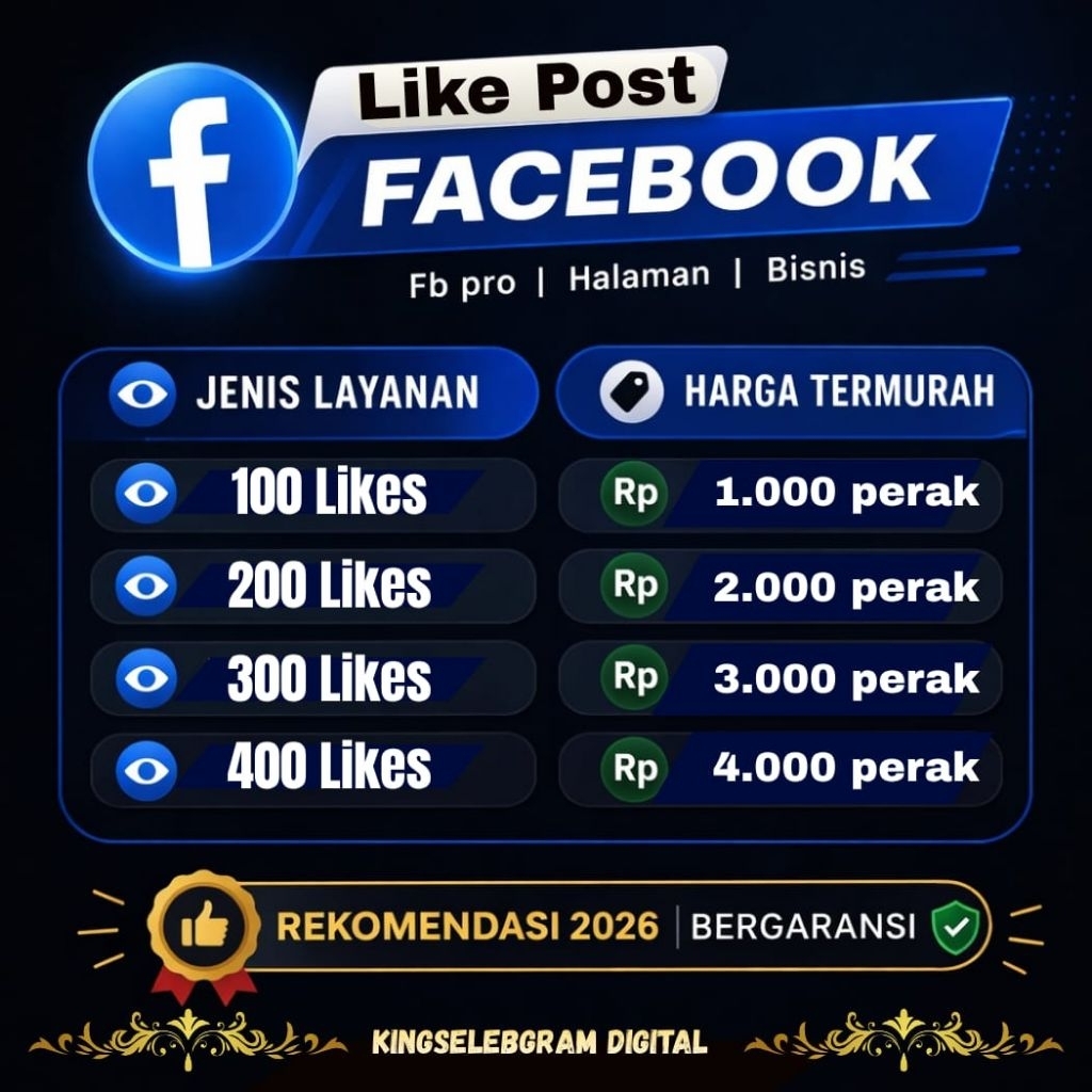 Like Facebook Indonesia Terpercaya Permanen Bergaransi Selamanya